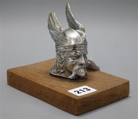 A Viking head car mascot Height 31cm